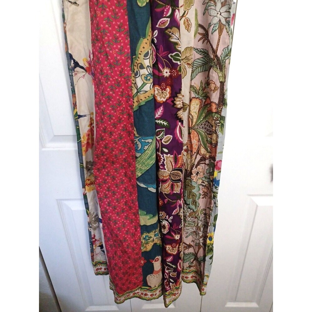 NWT Rahab's Rope Kantha Wide Leg Pants Botanical Motif Patchwork Printed Overall - Picture 15 of 15